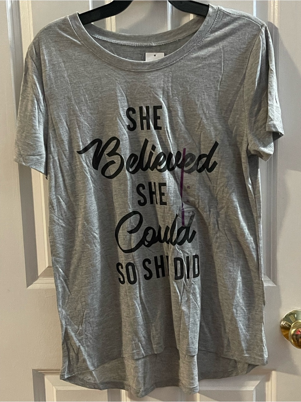 Zoe + Liv Gray Graphic Tee - She Believed She Could